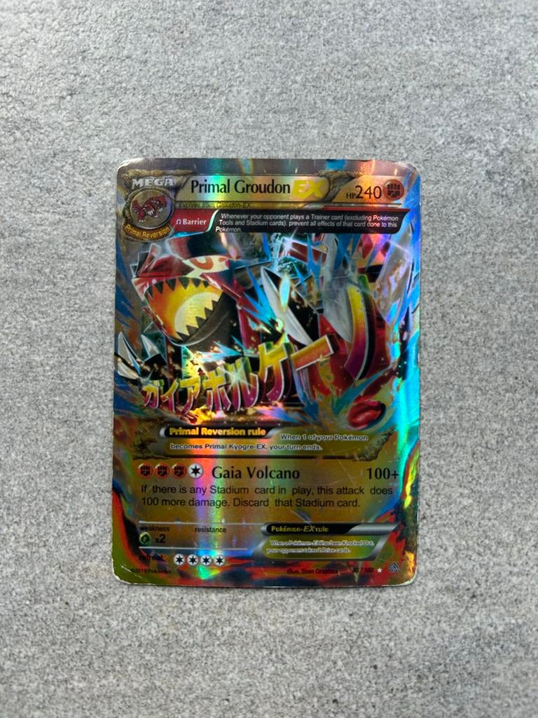 Pokémon Kaart: Primal Groudon EX (Full Art), Hobby en Vrije tijd, Verzamelkaartspellen | Pokémon, Ophalen, Gebruikt, Losse kaart