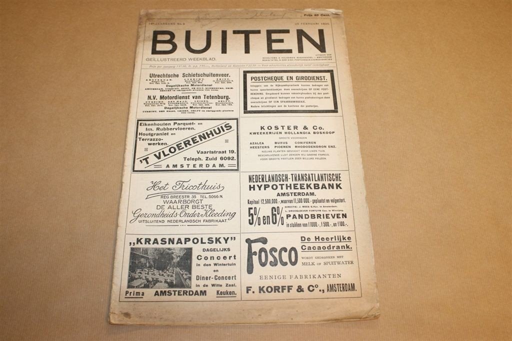 Magazine - Buiten - No 9 -1920 Met molenspecial !!, Verzamelen, Ophalen of Verzenden, 1920 tot 1940, Knipsel(s)