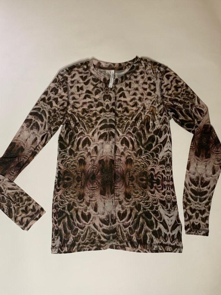 Summum top feather print L in ~~nieuw~~ staat, Verzenden, Zo goed als nieuw, Maat 38/40 (M), Bruin