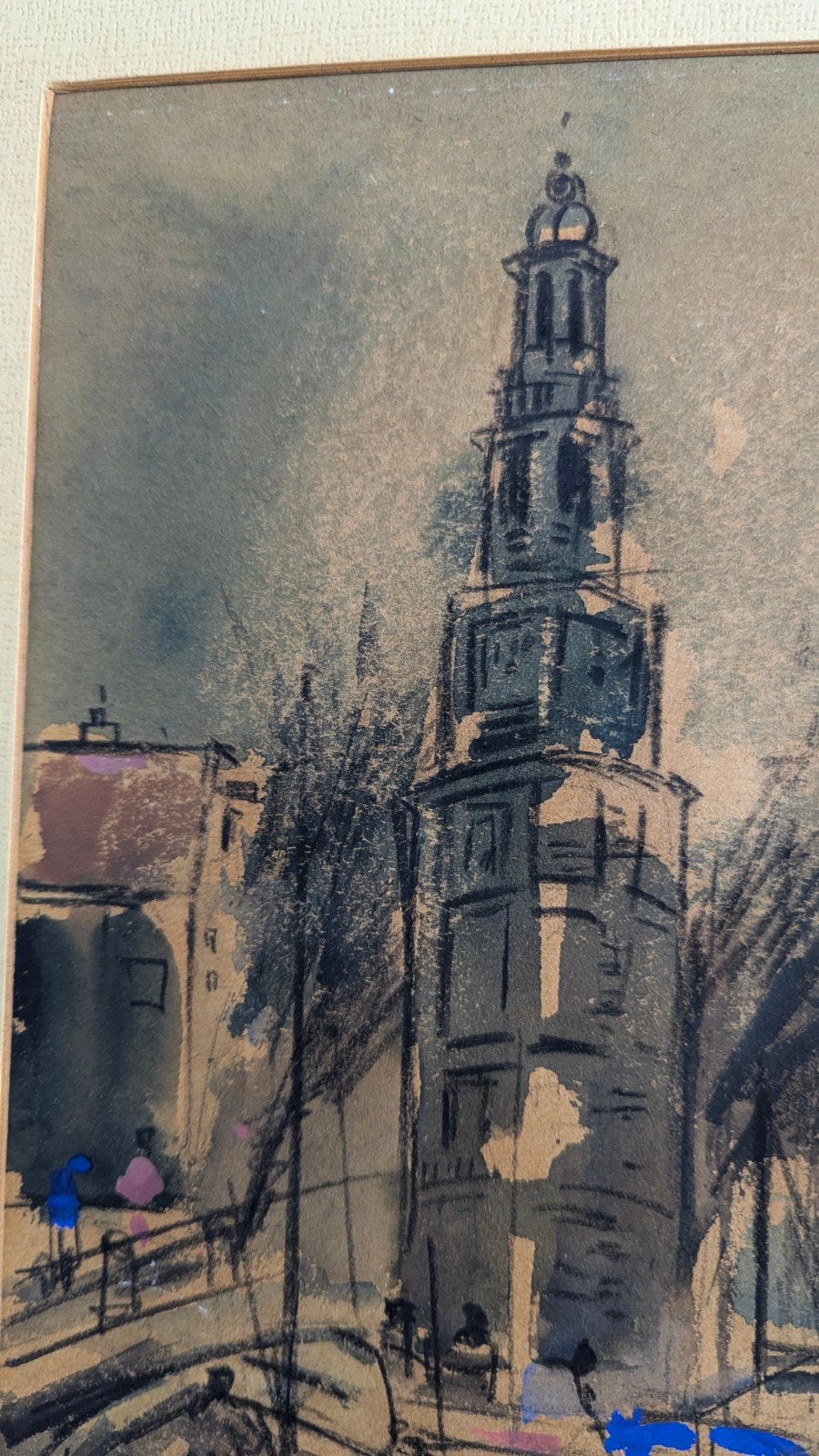 pastel krijt tekening Jaques Mels, Realistisch, Ophalen of Verzenden, Gesigneerd, Gemengde techniek