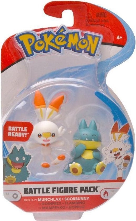 Pokémon: Battle Figure: Munchlax + Scorbunny, ., Nieuw, Ophalen of Verzenden, .