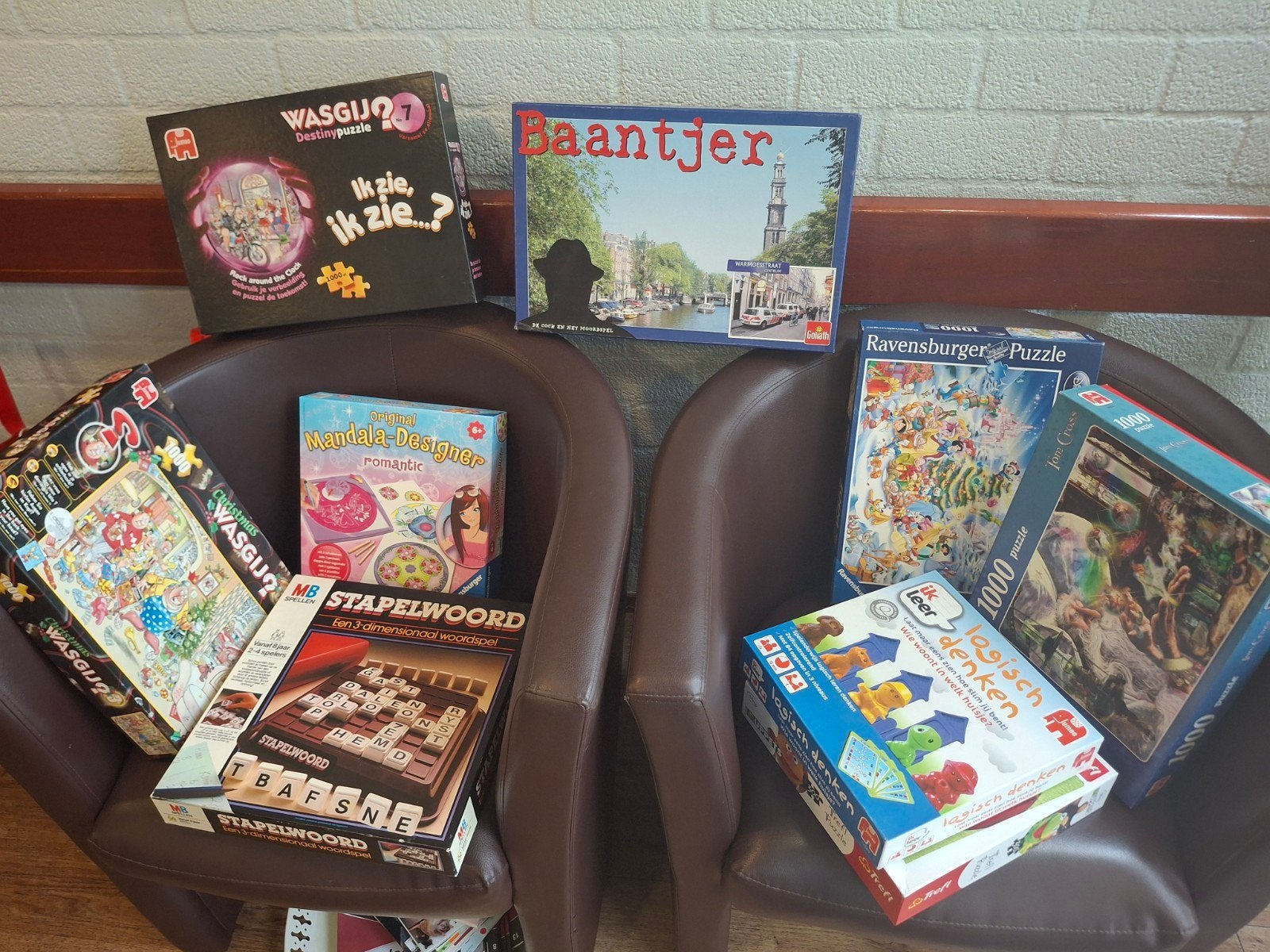 Diverse puzzels en spelletjes: Wasgij, Ravensburger, Baantje, Ophalen of Verzenden, 500 t/m 1500 stukjes, Zo goed als nieuw