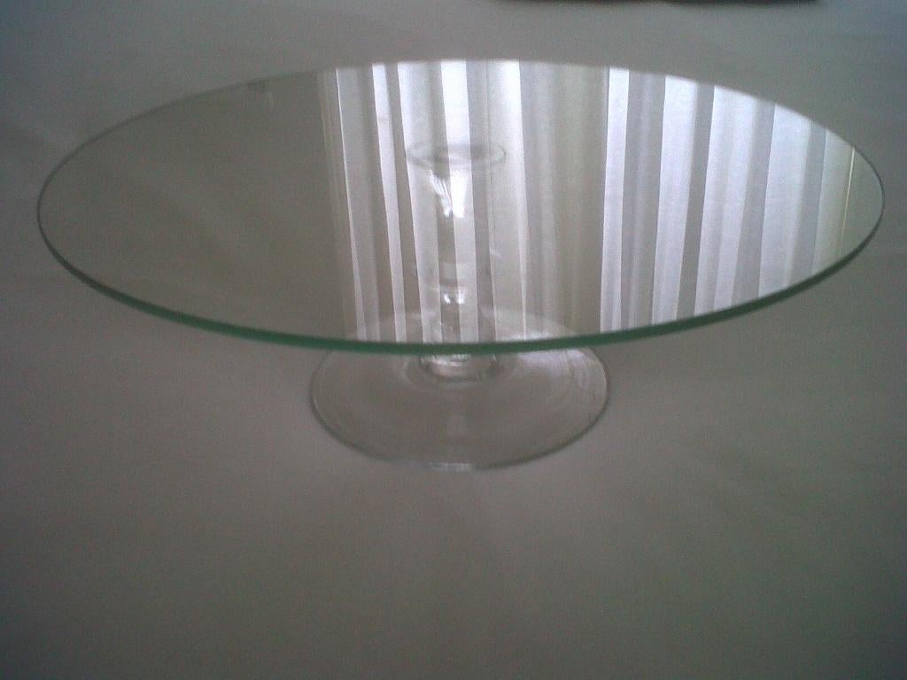 Nieuwe taartstandaard van dik glas 30cm doorsnee, Ophalen of Verzenden, Nieuw