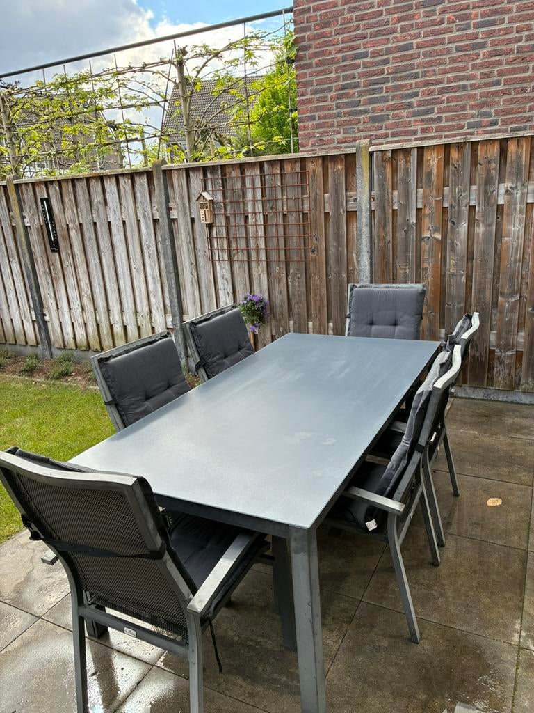 Tuinset, Ophalen, Gebruikt, 6 zitplaatsen, Aluminium