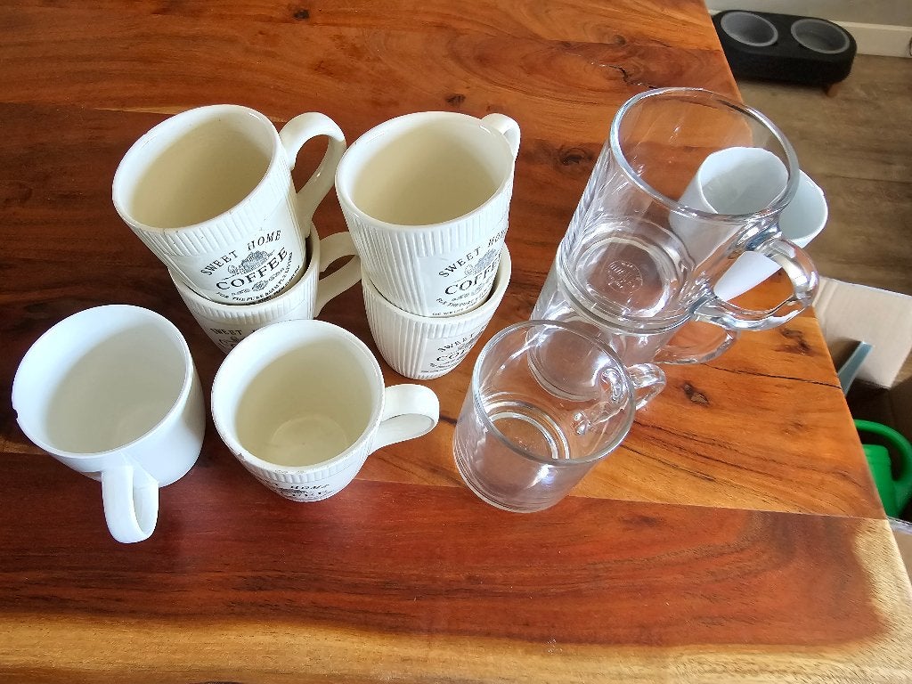 Kopjes en theeglazen., Ophalen, Glas, Overige stijlen, Kop(pen) en/of Schotel(s)