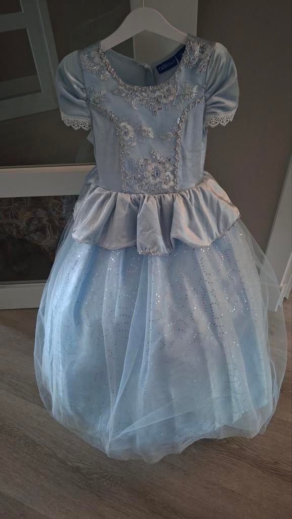 Echte Prinsessenjurk (hoepel)blauw maat 5/6 jaar, Ophalen of Verzenden, Zo goed als nieuw, Meisje