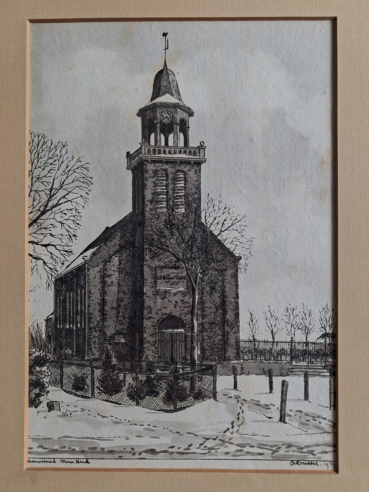 Purmerland, Hervormde Kerk - Bob Brobbel, Ophalen, Schilderij, Overige technieken, Achter glas