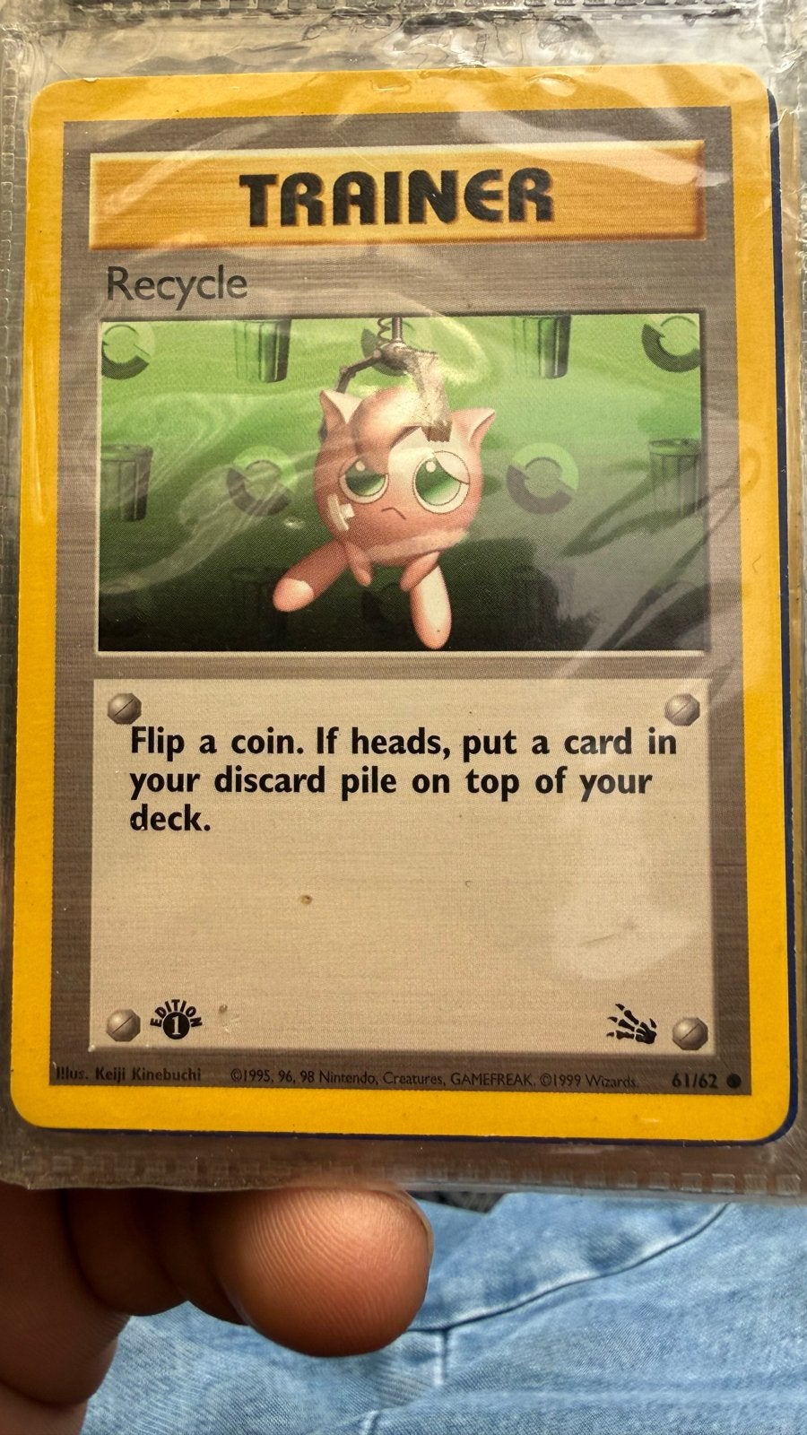 Pokémon Trainer Recycle Kaart (Jigglypuff) 61/62, Verzenden, Gebruikt, Losse kaart
