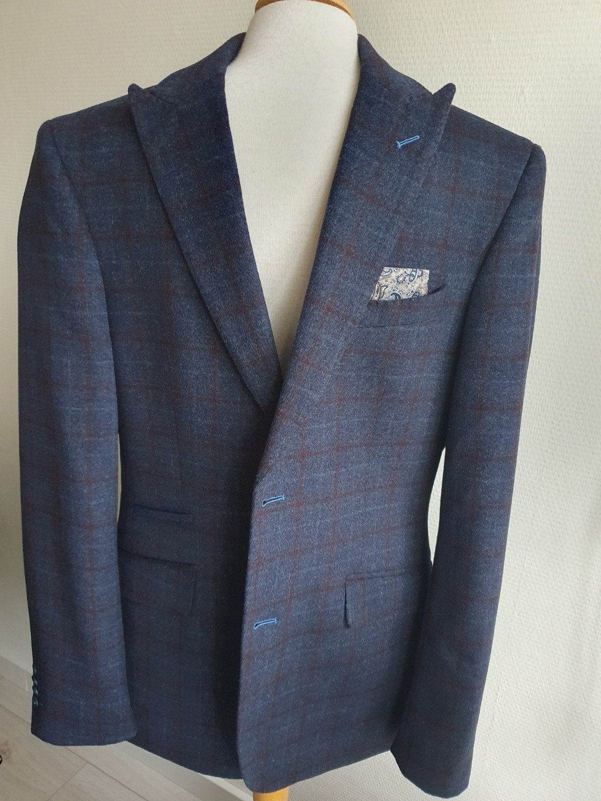 Colbert Maat 50 Carter en Davis blauw, Kleding | Heren, Ophalen of Verzenden, Zo goed als nieuw, Maat 48/50 (M), Blauw