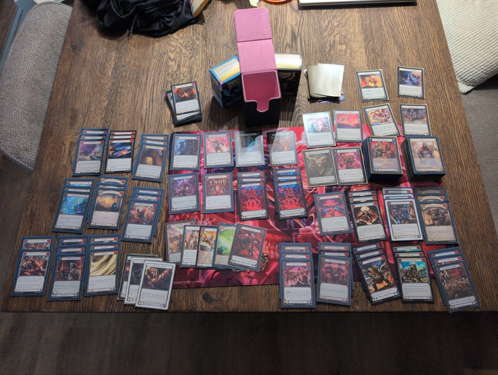Flesh and Blood kaarten met deckbox, sleeves en playmat, Ophalen of Verzenden, Zo goed als nieuw, Speeldeck, Foil