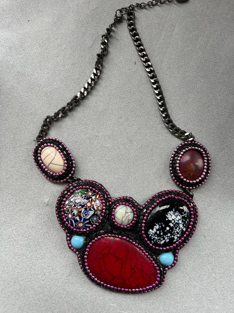 Steps - Ketting met stenen-look, Ophalen of Verzenden, Zo goed als nieuw, Overige kleuren, Overige materialen