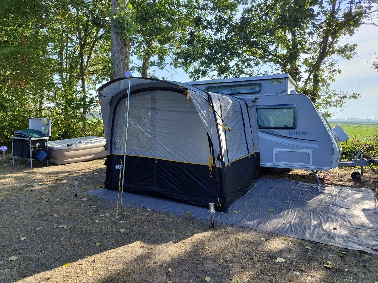 Redwood palm air voortent, Ophalen