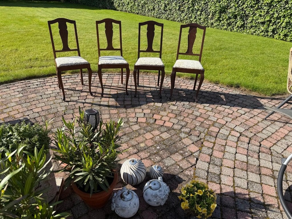 Vintage houten eetkamerstoelen / salonstoelen, Antiek en Kunst, Ophalen