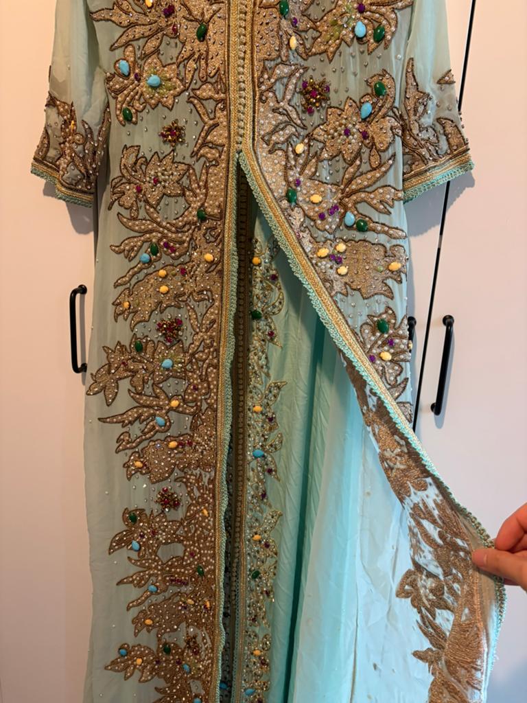 Marokkaanse Jurk 2-delig, Kleding | Dames, Gelegenheidskleding, Ophalen, Overige typen, Blauw, Maat 36 (S)