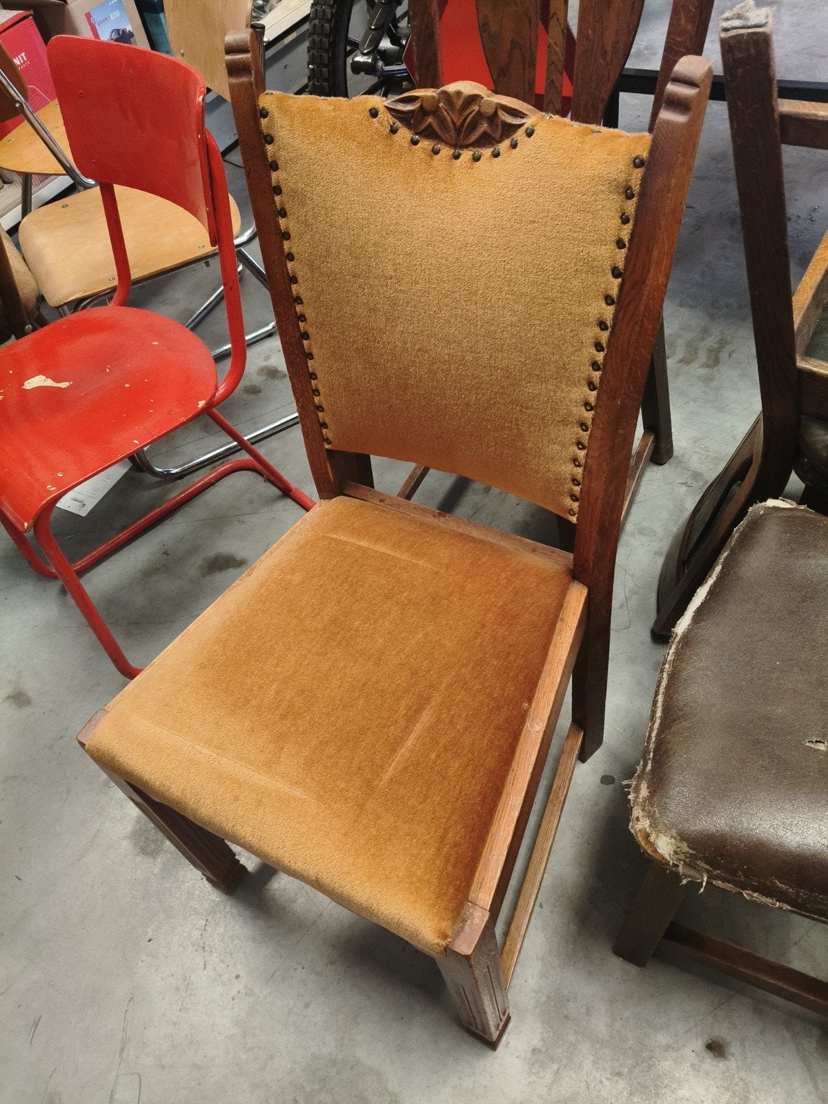 4 stoffen stoelen - zittingen uitneembaar, Ophalen