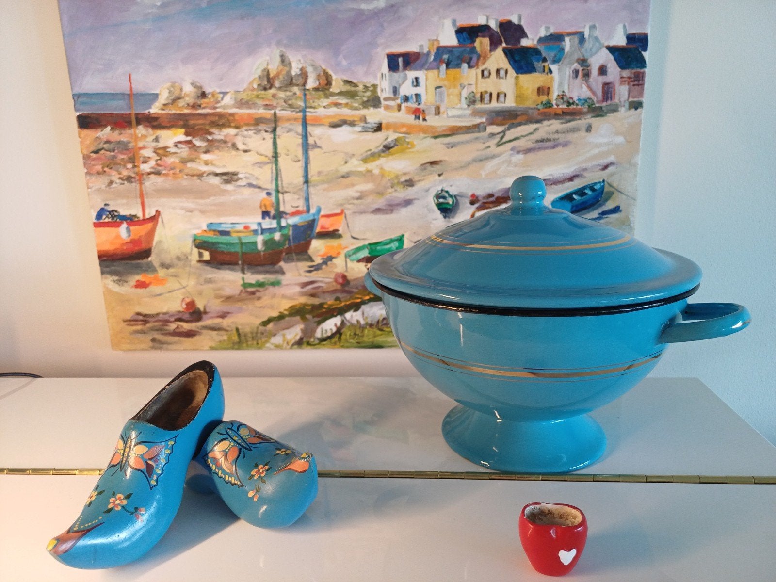 Blauwe terrine met bies, Ophalen of Verzenden