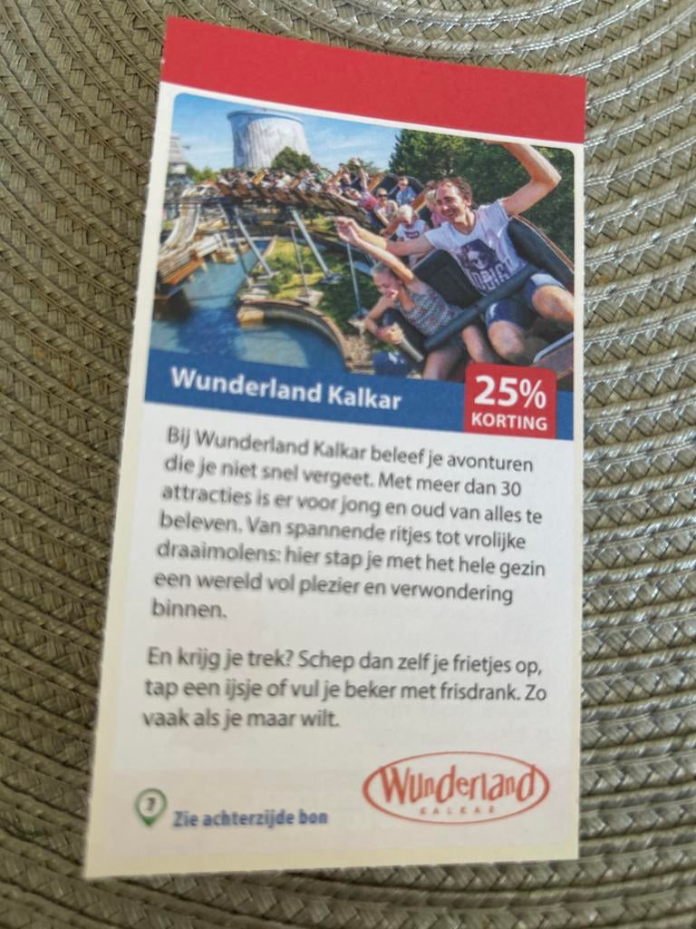 Wunderland Kalkar 25% korting, Eén persoon, Kortingskaart