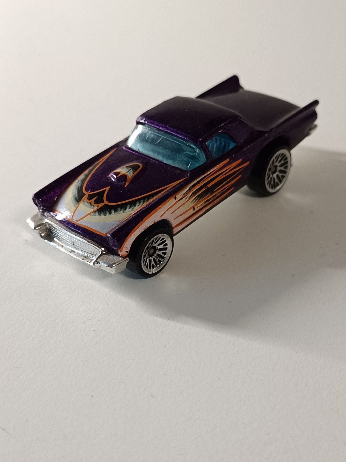 Hot Wheels '57 Chevy - Paars met vlammen, Ophalen of Verzenden, Gebruikt, Auto