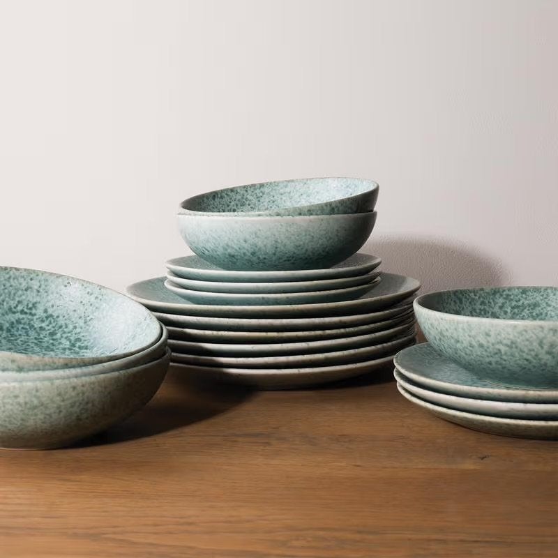Serviesset 18-delig Eclipse Speckle Groen - Nieuw in doos, Ophalen, Nieuw, Overige merken, Compleet servies