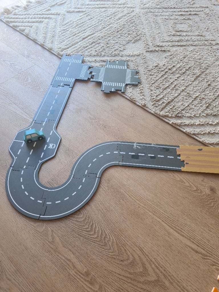 Houten autobaan, Ophalen, Zo goed als nieuw, Duw- of Trekspeelgoed