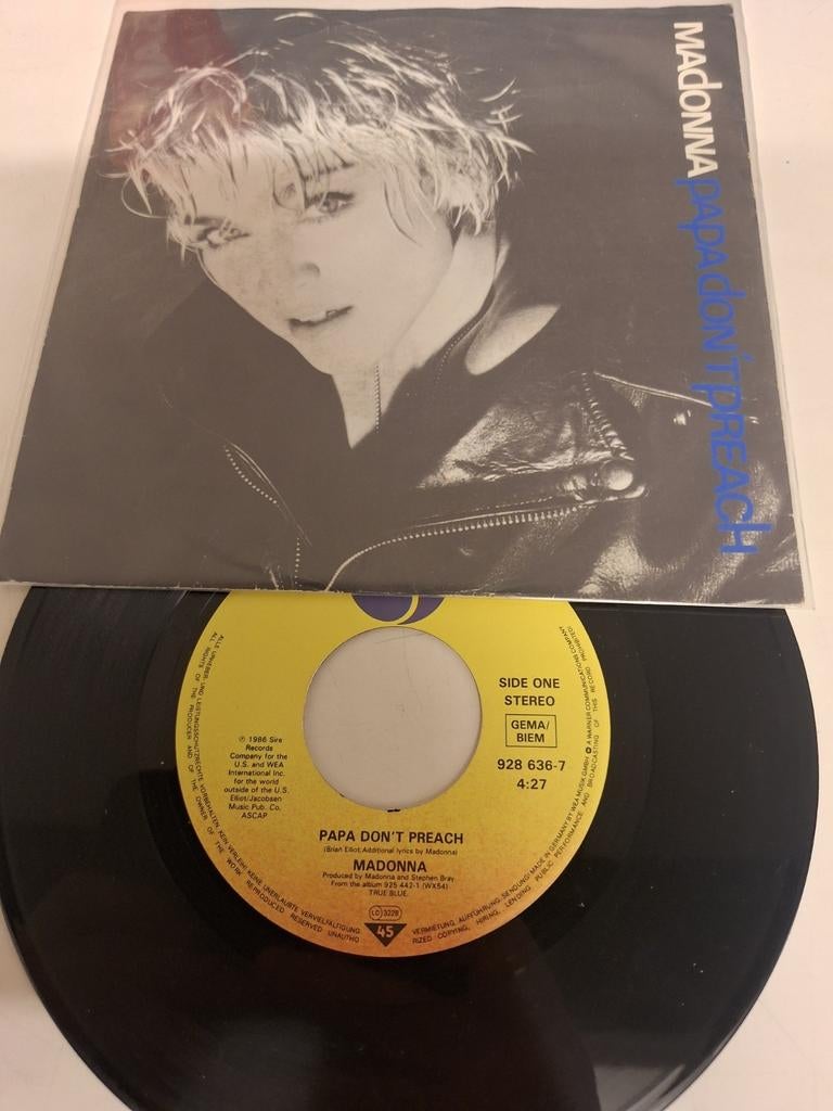 Madonna - Papa don't preach, 1986., Fotohoes, Verzenden, 7 inch