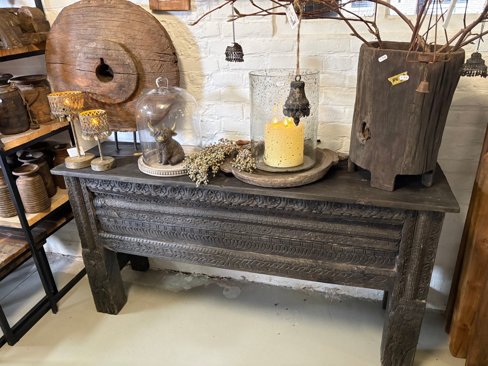Stoer dressoir uit India - ACTIE € 215!, Antiek en Kunst, Ophalen