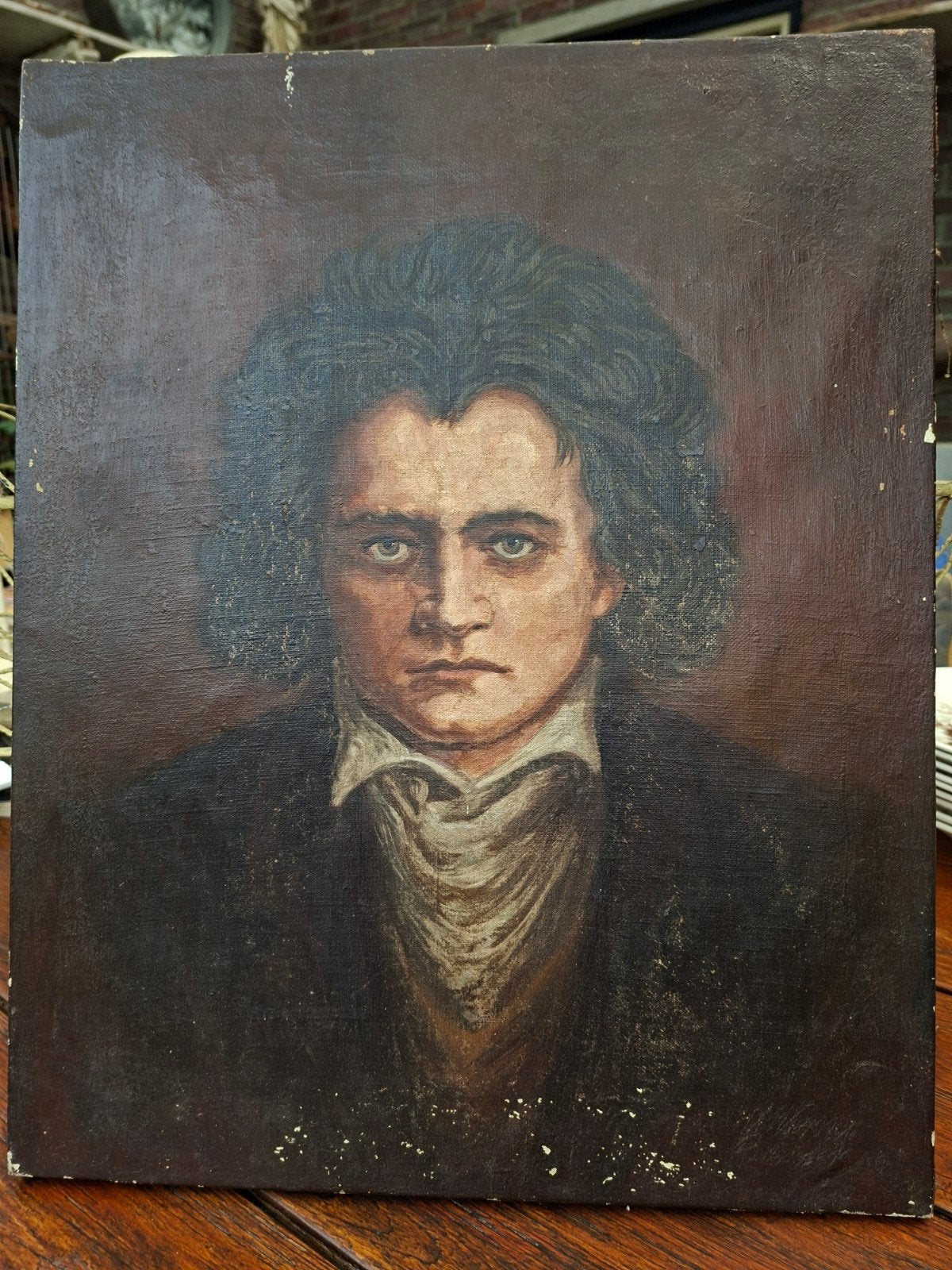 Te koop  oud  schilderij  Ludwig  van  Beethoven, Ophalen of Verzenden