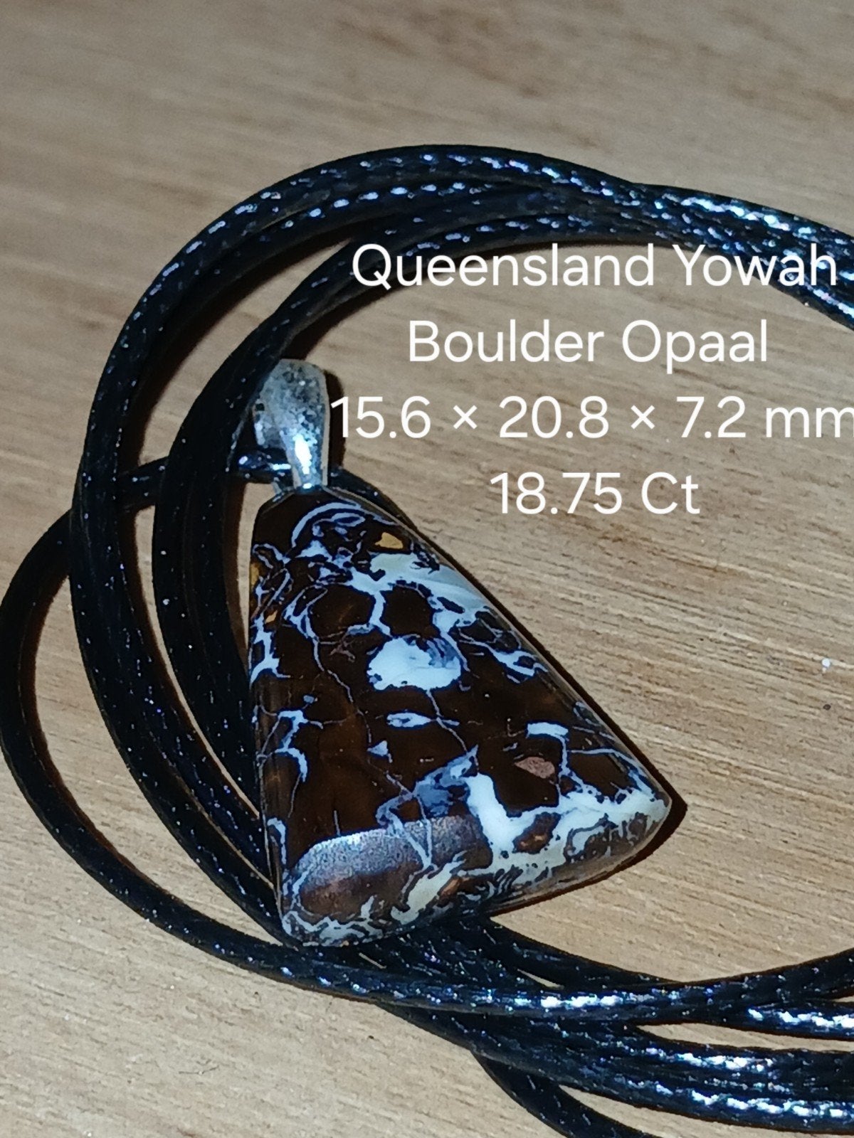 Queensland Yowah Boulder Opaal Hanger - 18.75 Ct, Sieraden, Tassen en Uiterlijk, Gebruikt, Bruin, Ophalen of Verzenden, Met edelsteen