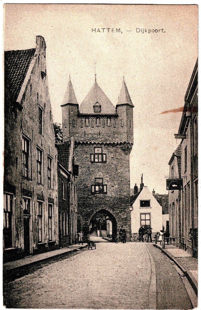 Hattem (gld) dijkpoort,treinst.zwolle-apeldoorn,r.prijs 4,50, Verzamelen, Verzenden, Voor 1920, Gelopen, Gelderland
