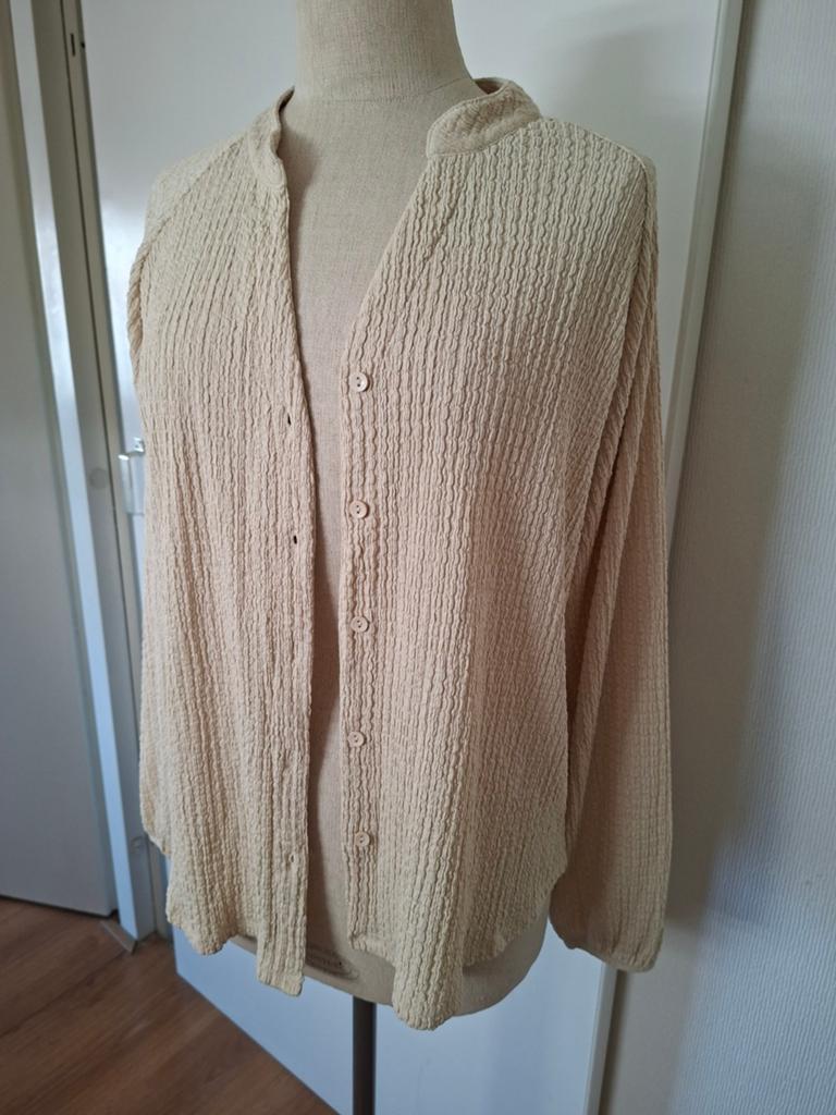 Costes Beige Kreukelblouse Maat L ( nieuw), Kleding | Dames, Beige, Maat 42/44 (L), Nieuw, Ophalen of Verzenden