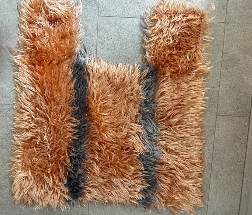 Wc mat set 2 handgemaakt, Huis en Inrichting, Badkamer | Badtextiel en Accessoires, Ophalen of Verzenden, Nieuw, Oranje, Badmat