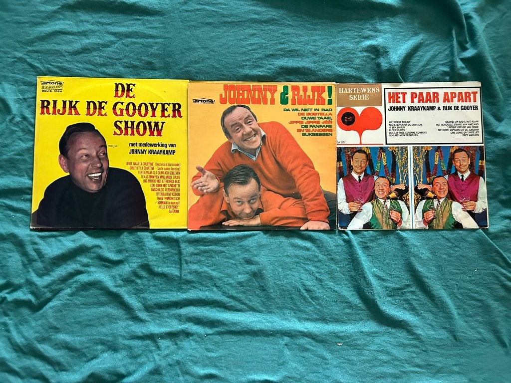 3 LP's Rijk de Gooijer (ook per stuk te koop), LP, Gebruikt, Cabaret of Kleinkunst, Ophalen of Verzenden