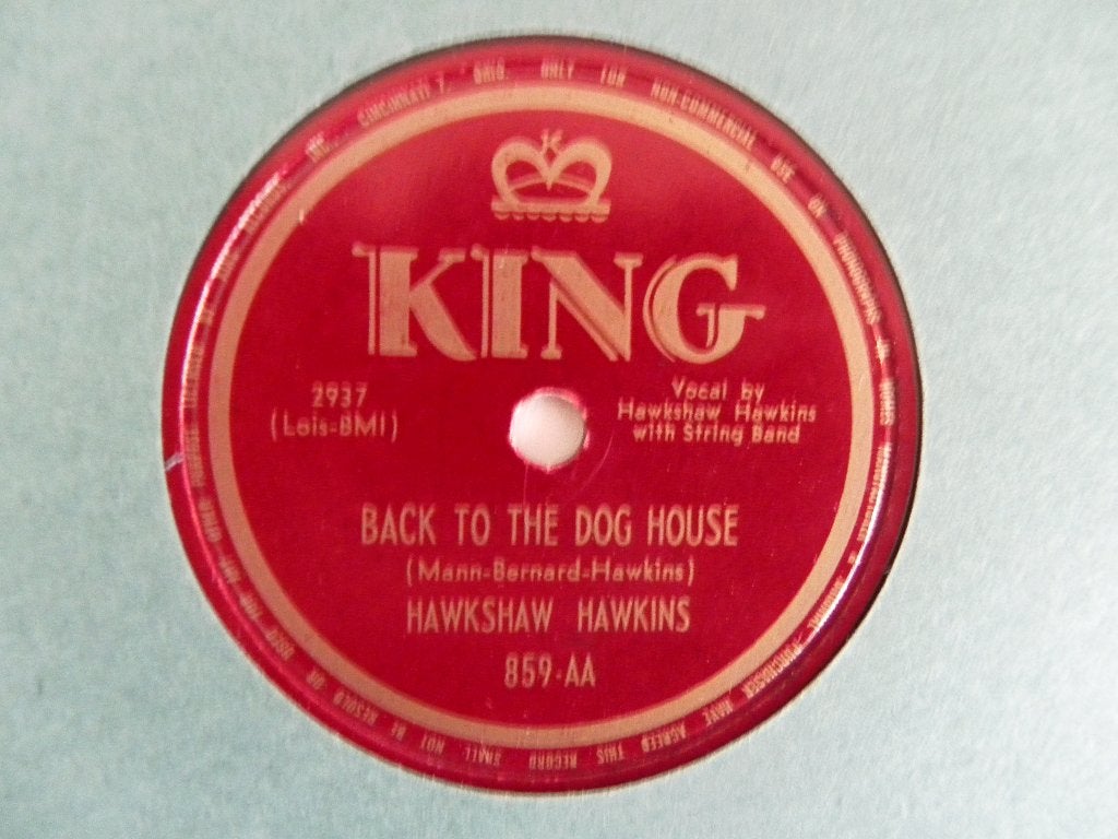 78 Toerenplaat Hawkshaw Hawkins - Back To The Dog House, Gebruikt, 10 inch, Ophalen of Verzenden, Overige typen