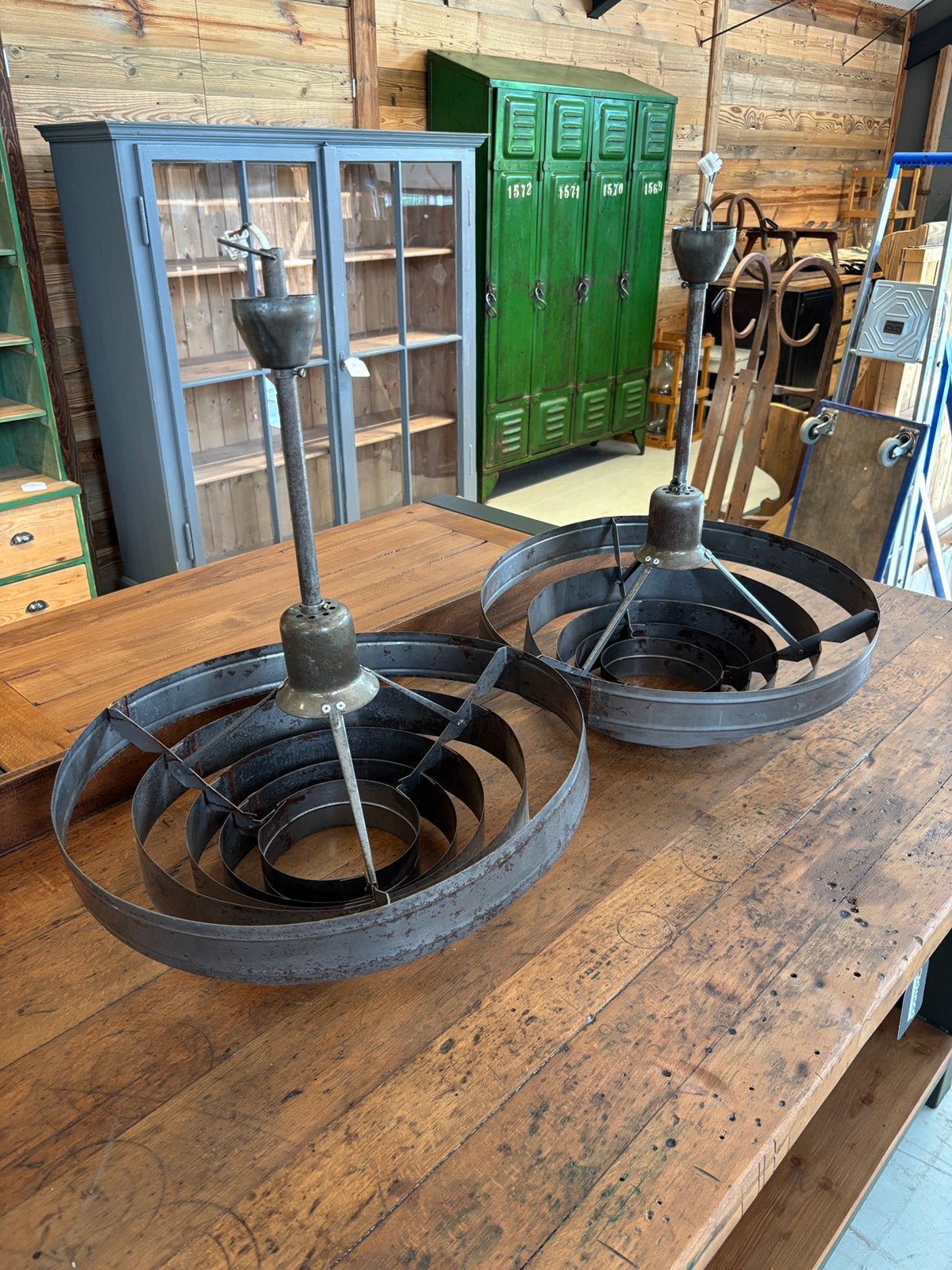 Spiraallamp, Eetkamerlampen, Lampen, Metalen lampen, Huis en Inrichting, Ophalen, Gebruikt