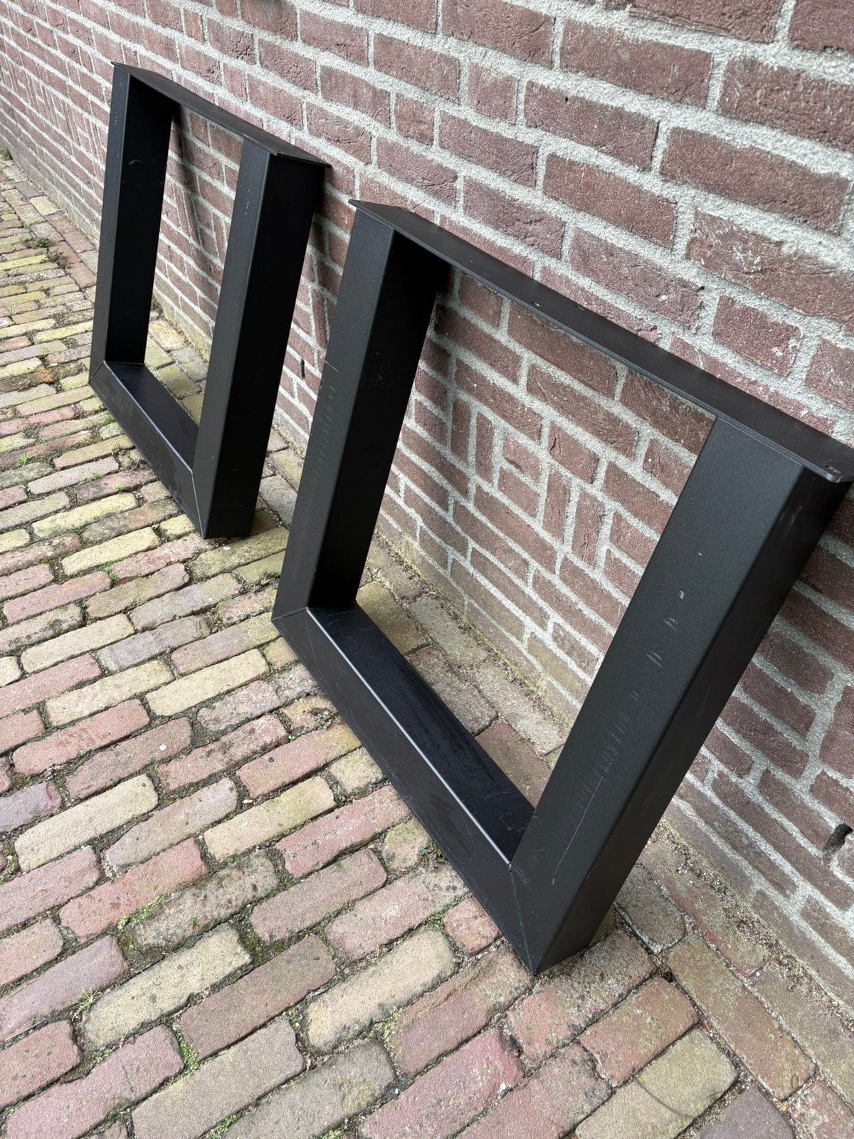 Tafelpoten zwart staal, Ophalen, Tafelpoot, Gebruikt, 50 tot 100 cm