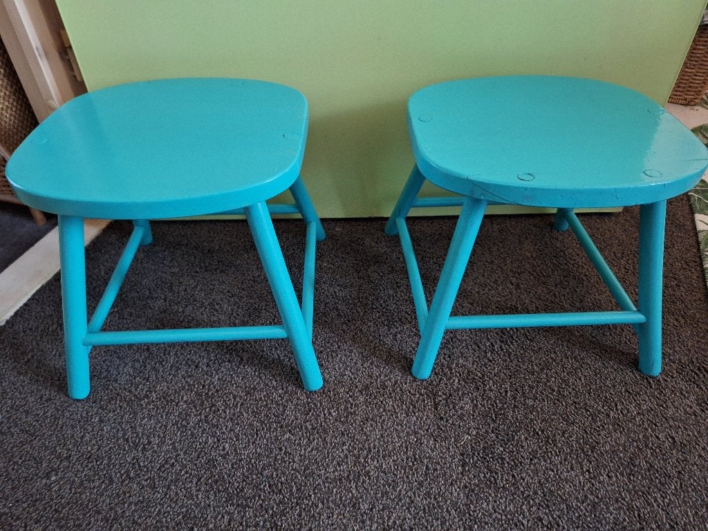 2 lage tafeltjes, Minder dan 55 cm, Rond, Zo goed als nieuw, Ophalen