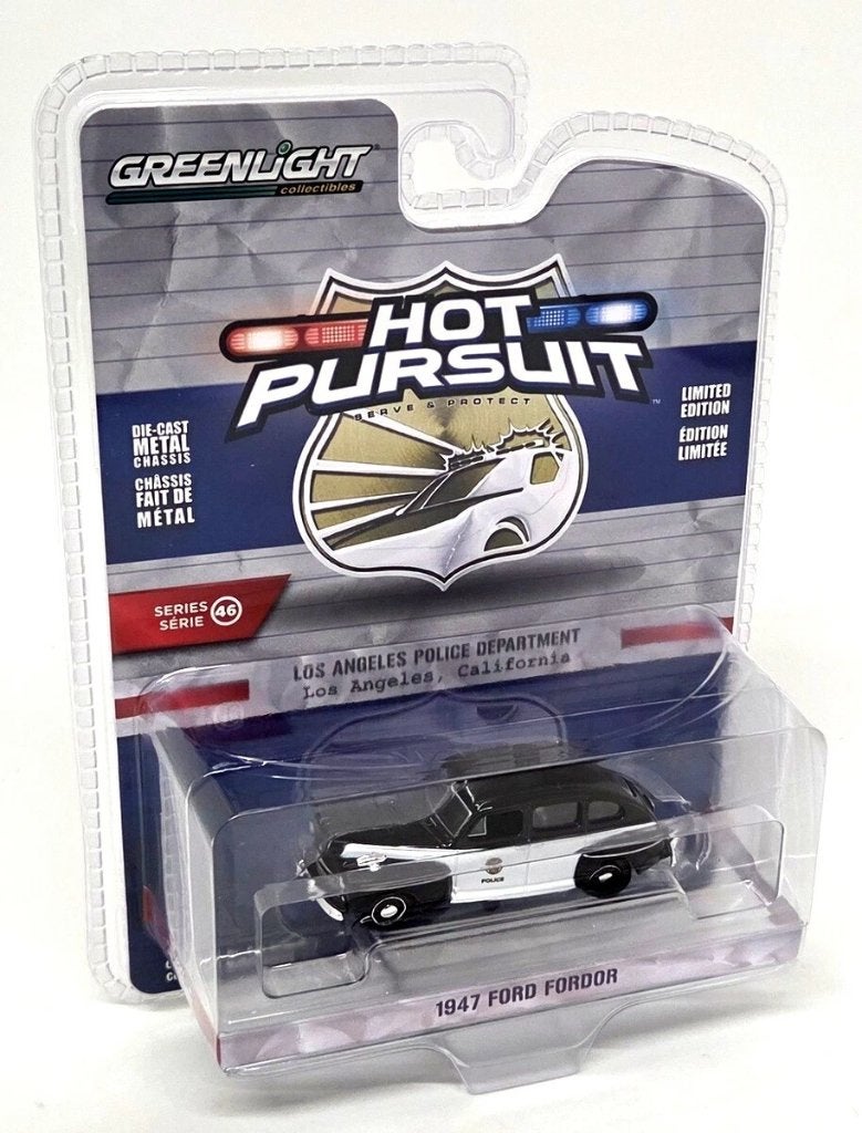 1947 Ford Fordor van Greenlight 1/64 Los Angeles Police Depa, Ophalen of Verzenden, Nieuw, Auto