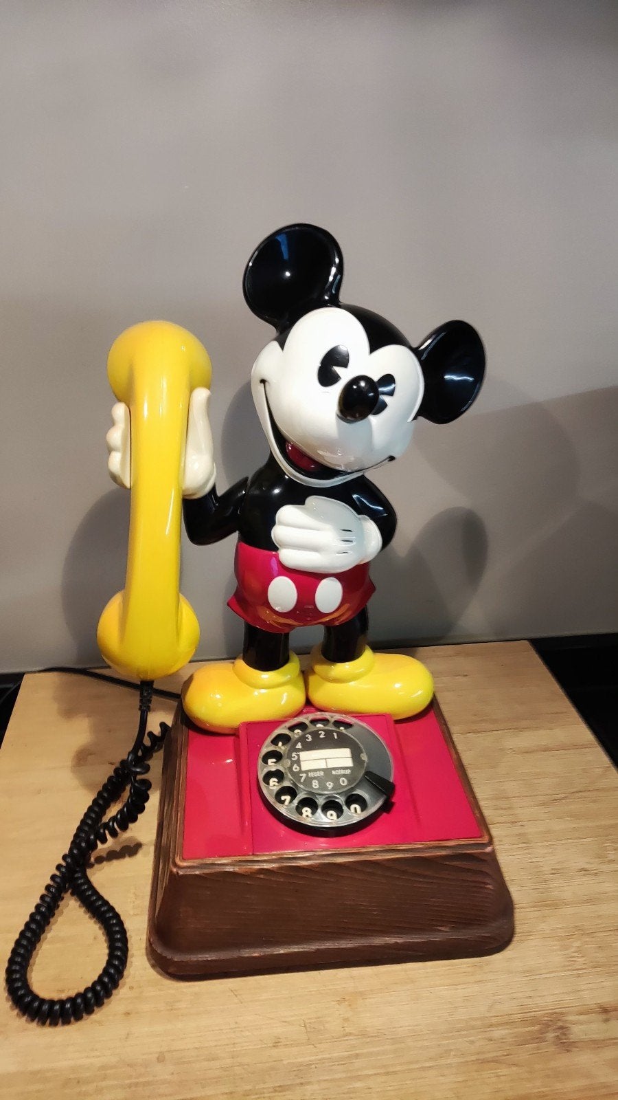 Mickey Mouse Telefoon 1976 - Draaischijf & Echte Bel, Ophalen of Verzenden, Gebruikt, Met draaischijf