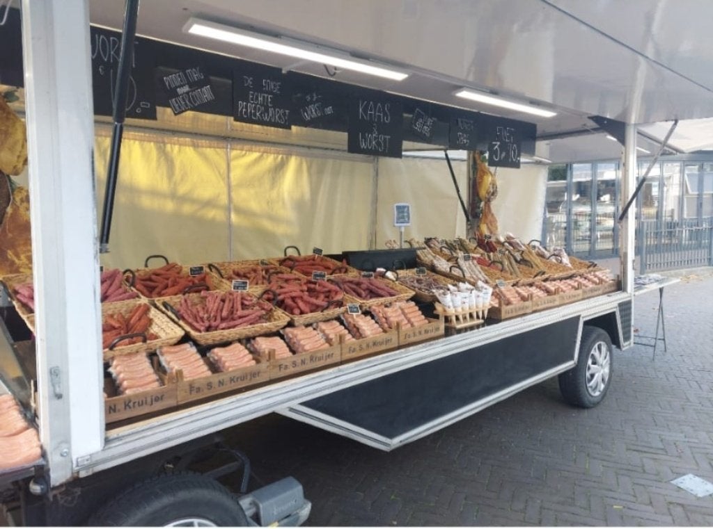 Marktwagen, aanhanger, verkoopwagen, Ophalen, Gebruikt