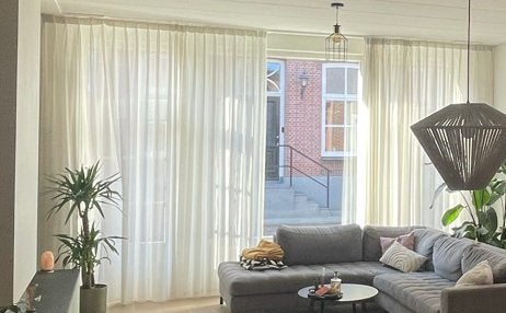 Witte vitrage gordijnen set van 2 - Lichtdoorlatend, Ophalen, Vitrage, Gebruikt, Wit