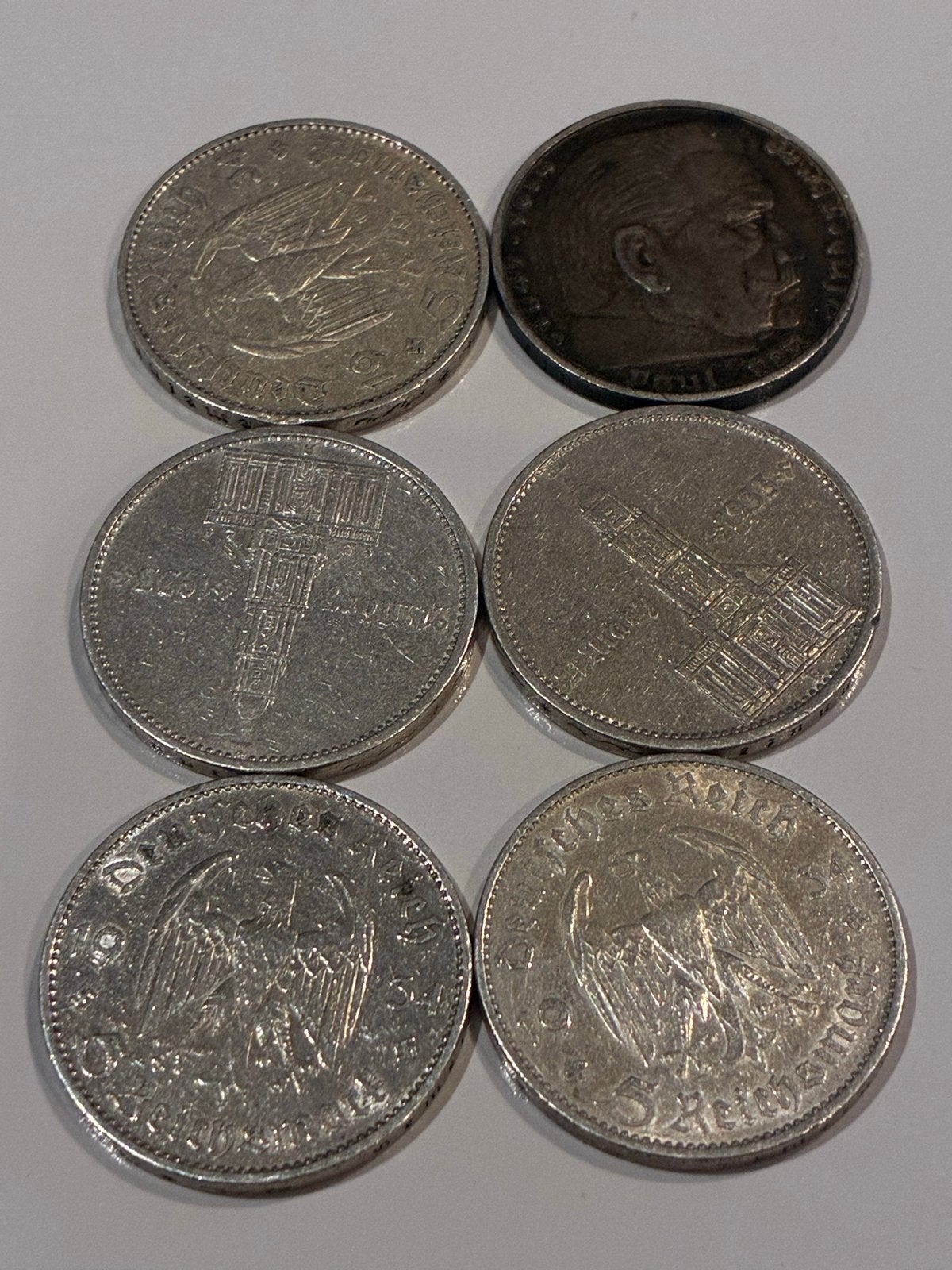 6 x 5 reichsmark, Ophalen of Verzenden, Duitsland, Zilver