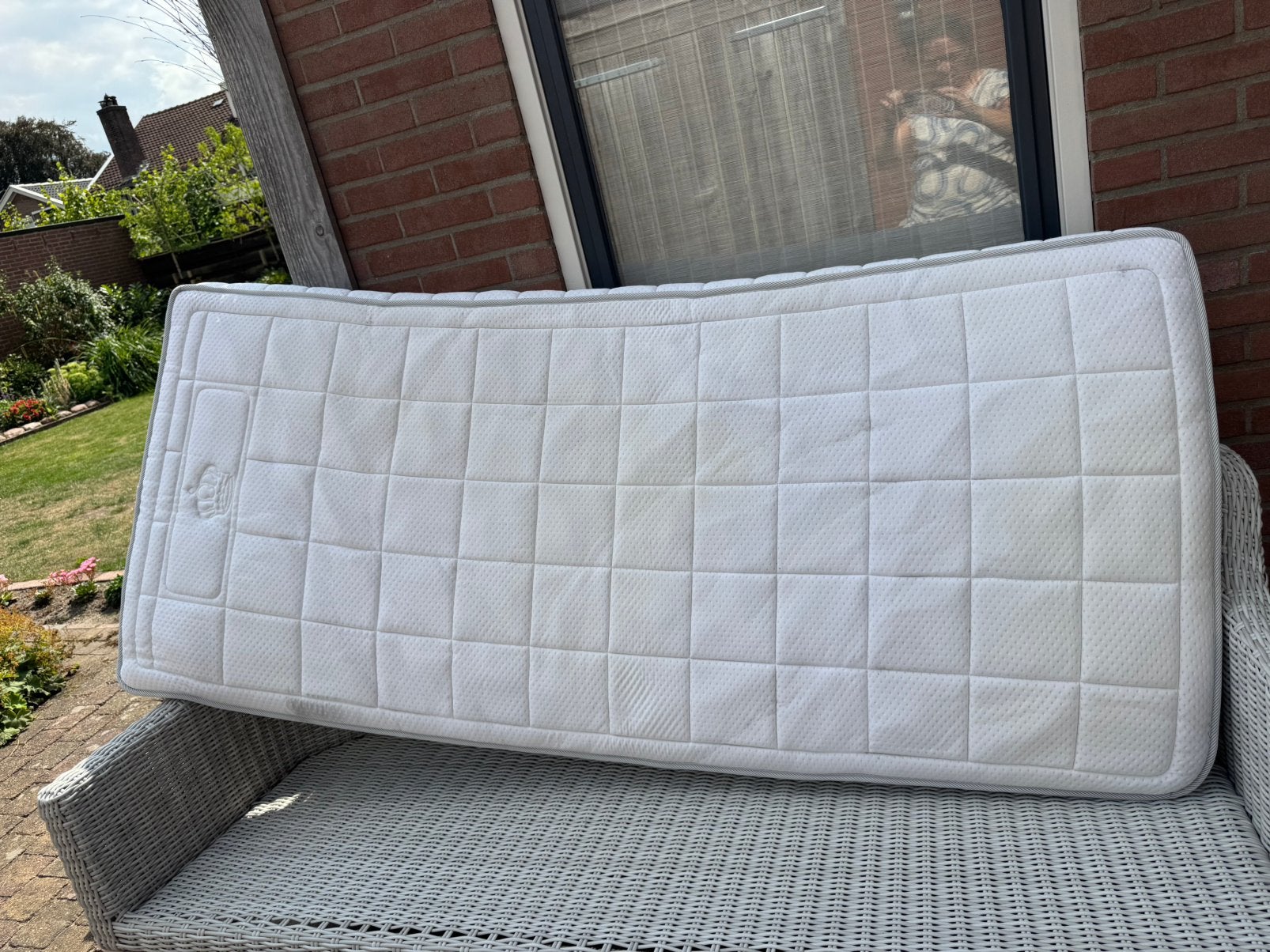 Superfijne Auping Cresto matrassen 90x200 2 stuks, Ophalen, Gebruikt, Eenpersoons, Wit