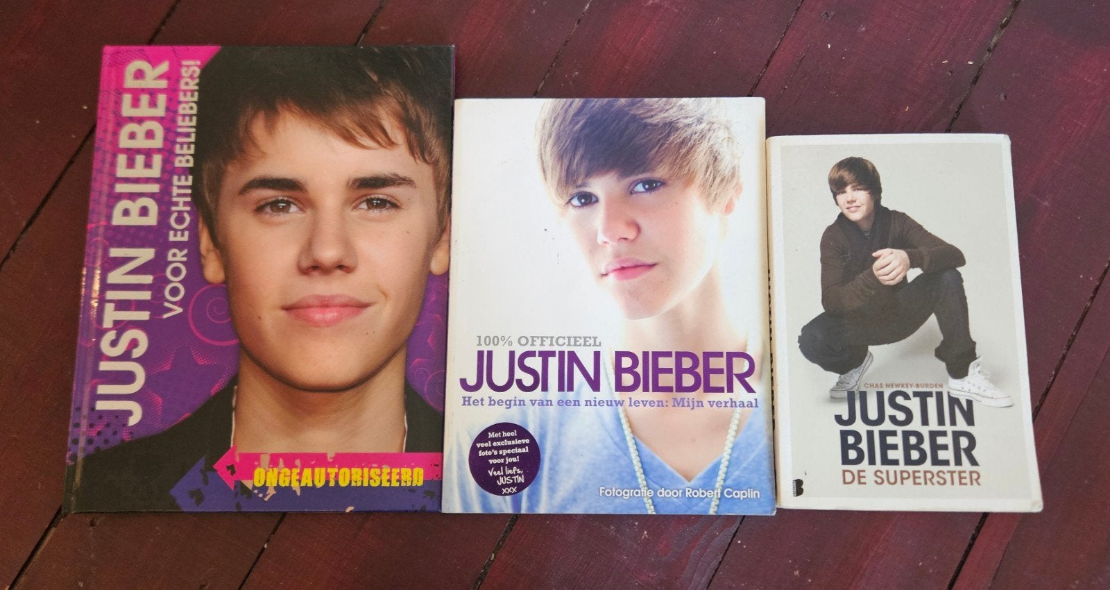 Justin Bieber  3 boeken., Ophalen of Verzenden, Zo goed als nieuw, Film, Tv en Media