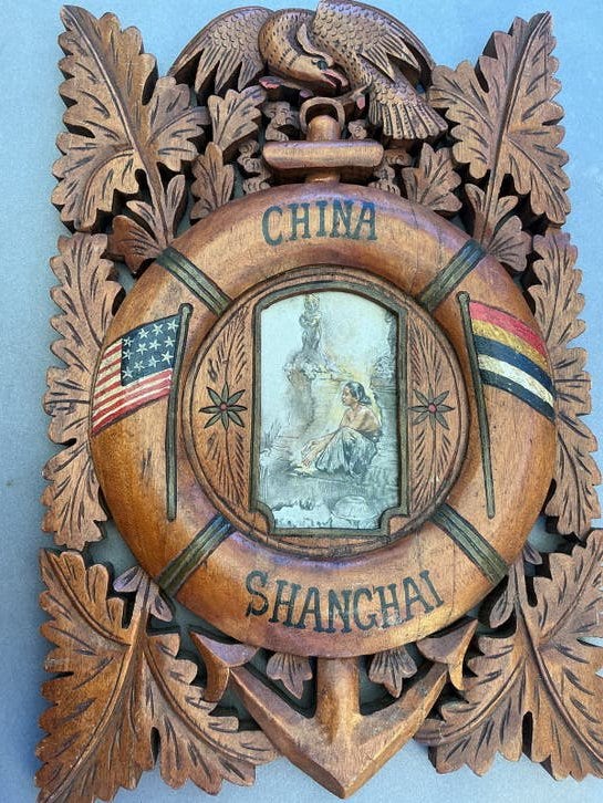 Antiek gesneden houten paneel met maritiem motief, Antiek en Kunst, Verzenden