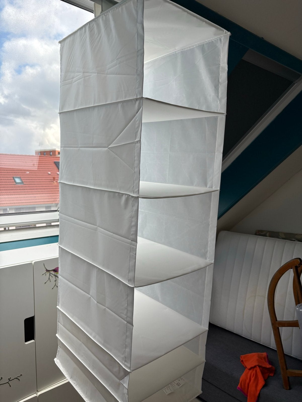 Witte hangende opberger met 6 vakken (2 stuks), Ophalen, Gebruikt, 25 tot 50 cm, Minder dan 100 cm