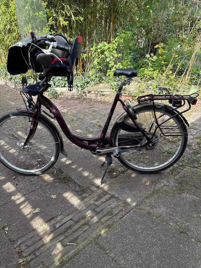 Moederfiets Sparta Amazone., Fietsen en Brommers, Fietsen | Dames | Moederfietsen, Zo goed als nieuw, Sparta, 2 zitjes, Windscherm