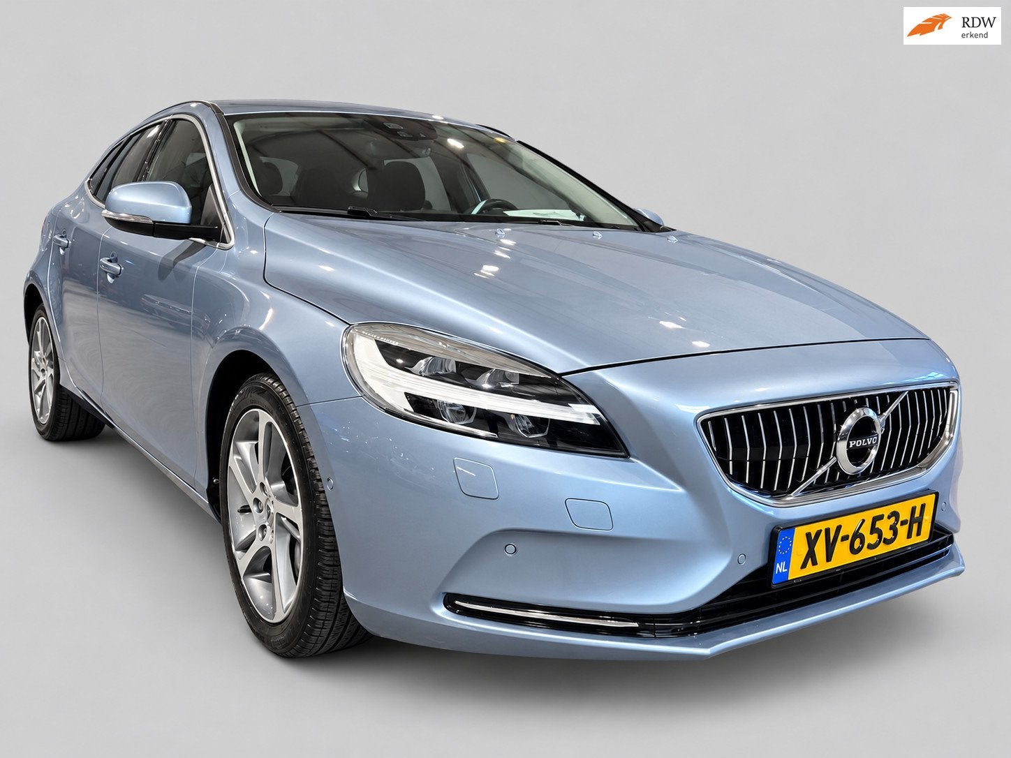 Volvo V40 2.0 T4 Inscription - Automaat - Leder met memory -, Auto's, Dealer onderhouden, Gebruikt, Blauw, Leder