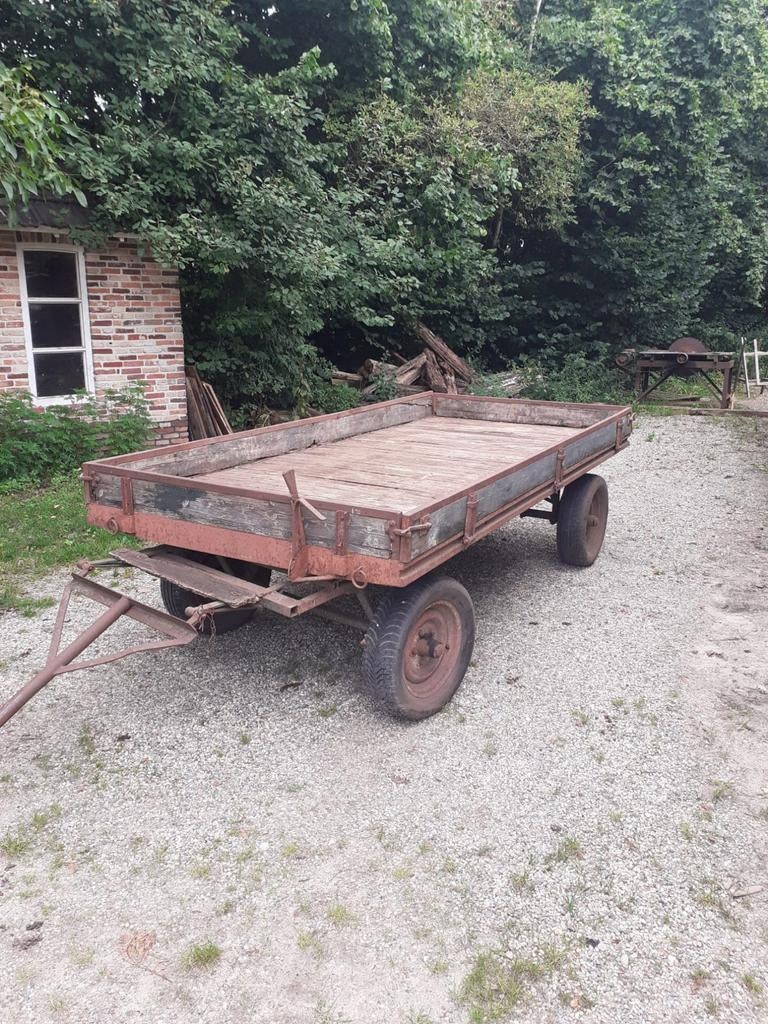 Platte wagen / balenwagen / landbouwwagen, 100 liter of meer, Ophalen, Gebruikt, Transportkar
