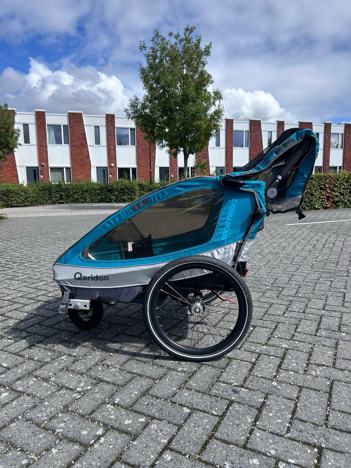 Qeridoo Sportrex 2 Kinderfietskar - Zo goed als nieuw, Ophalen, Opvouwbaar, Zo goed als nieuw, Kinderkar