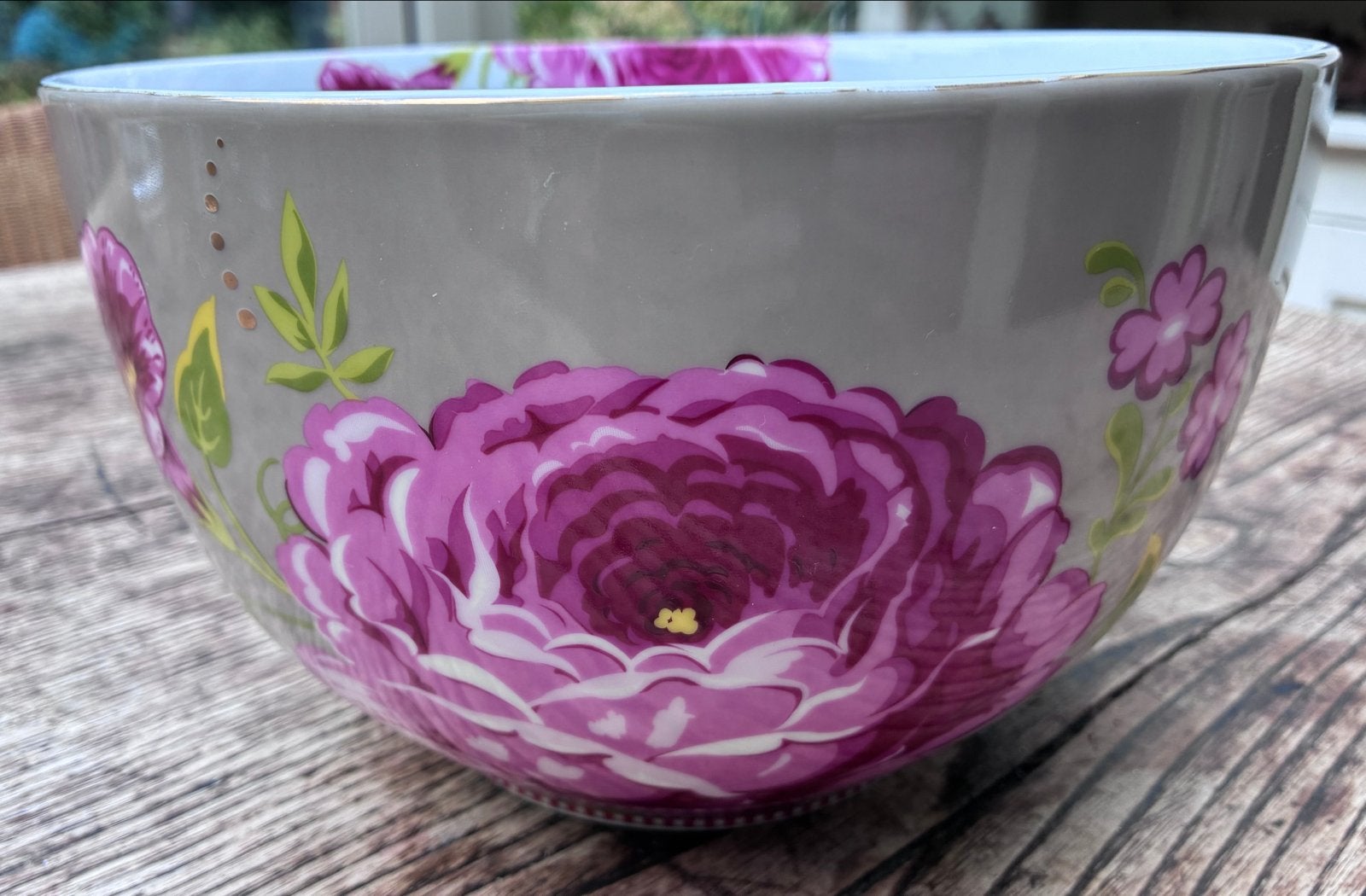 Grote Pip Studio schaal met bloemmotief, Porselein of Keramiek, Schaal, Vaatwasserbestendig, Rond